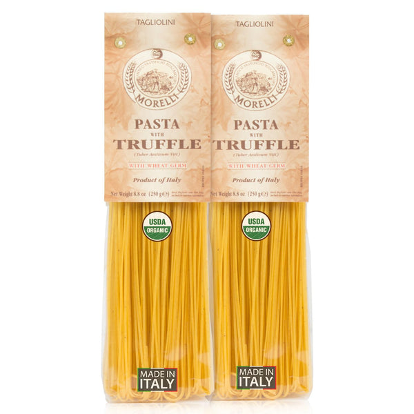 Morelli Truffle Tagliolini Italian Pasta - Gourmet Organic Pasta Noodles Handmade in