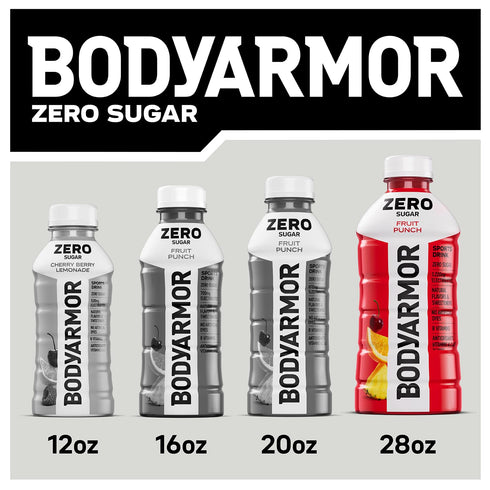 28 Oz (15 Pack), BODYARMOR ZERO Sugar Orange Electrolyte Drink, Natural Flavors, Fl Bottles B Vitamins & Antioxidants