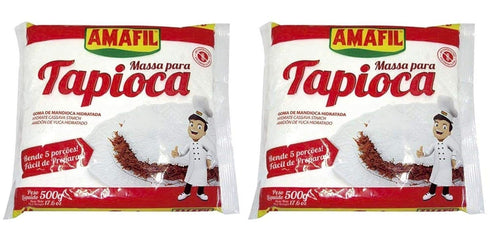 Amafil Tapioca Flour 500g (17.6oz) Massa Para Tapioca (One Pack) Pack of 2