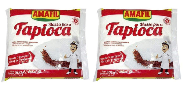 Amafil Tapioca Flour 500g (17.6oz) Massa Para Tapioca (One Pack) Pack of 2
