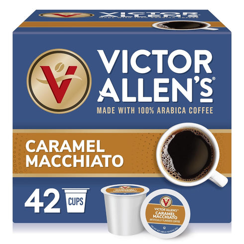 Victor Allen's Coffee Caramel Macchiato Flavored, Medium Roast, 42 Count, Single Serve