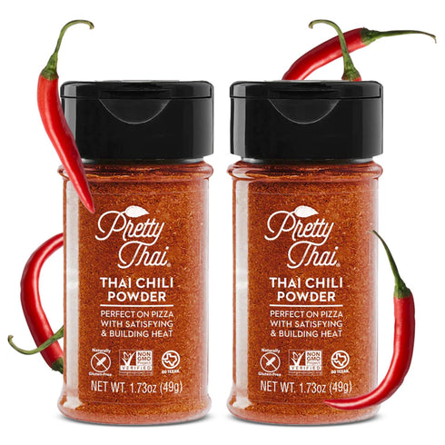 Pretty Thai Chili Powder, 1.7oz Pack of 2, Chili Seasoning Mix with Dried Thai Chili Flakes for Authentic Thai Food