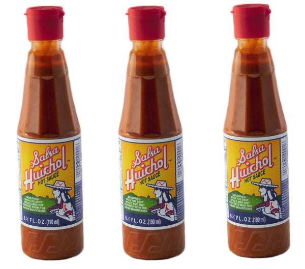 Salsa Huichol Hot Sauce, 6.5 oz, Pack of 3, Mexican Sauce