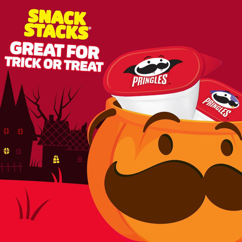 16oz (24 Pringles Potato Crisps Chips, Halloween Snacks, Trick or Treat, Snack Stacks, Original, Box Cups)