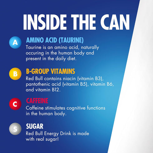 80mg 8.4 Oz, 6 Packs 4 (Pack 24) Red Bull Energy Drink with Caffeine plus Taurine & B Vitamins, Fl of Cans