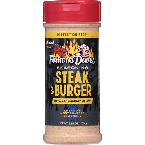 Famous Dave's Seasoning Variety Bundle, 2 Pack, Steak & Burger & Rib Rub, 13.75 oz