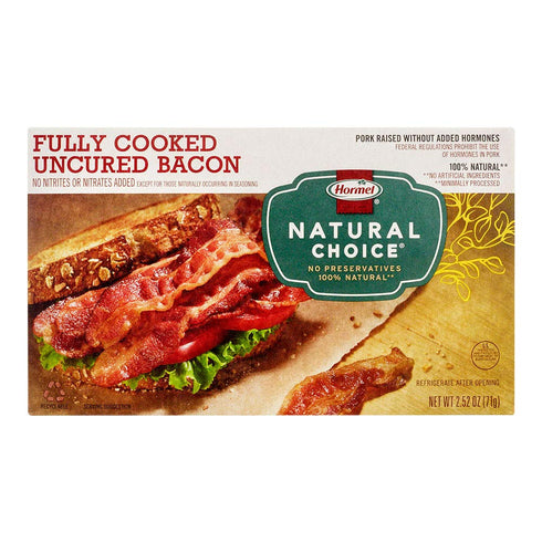 Natural Choice Hormel , Fully Cooked Uncured Bacon, 2.52 oz