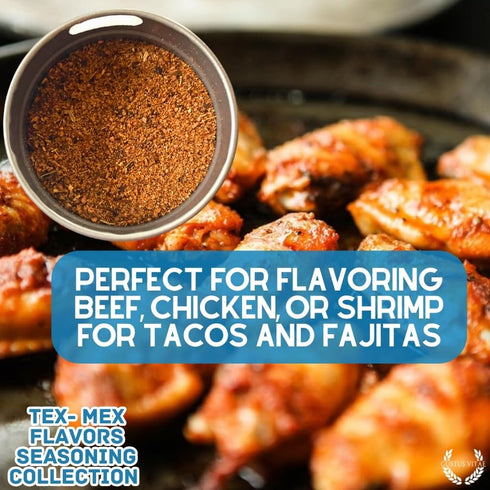 6 Packed, Tex-Mex Flavors Seasoning Collection | Authentic Small Batch | Tacos, Burrito, Enchiladas, Fajita, BBQ, Air