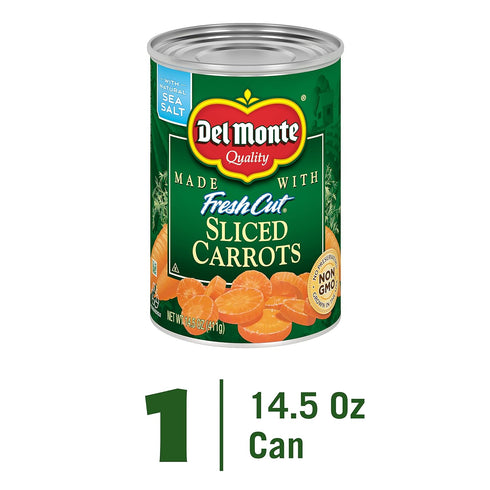 14.5 oz. (Pack 6) Del Monte Fresh Cut Sliced Carrots Can, Canned Vegetables