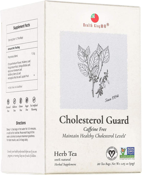 Health King Cholesterol Guard Herb Tea, 20 Count Box