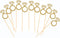 50 Pack Gold Glitter Mini Diamond Ring Cupcake Toppers for Marriage, Engagement, Anniversary, Birthday Party Cake Decor