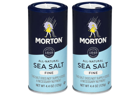 Morton Sea Salt Fine Shaker, 4.4oz, 2 Pack