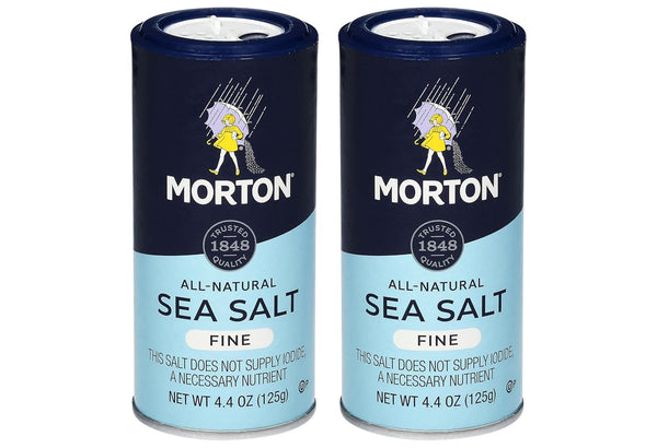 Morton Sea Salt Fine Shaker, 4.4oz, 2 Pack