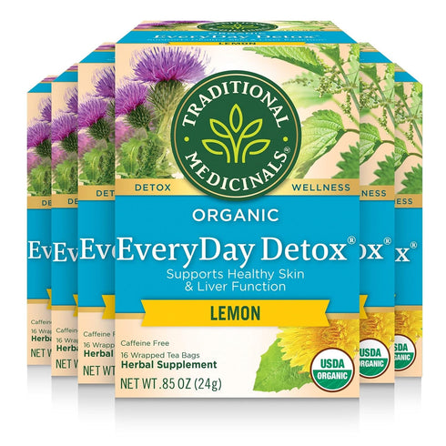 Traditional Medicinals Tea, Organic EveryDay Detox Lemon, Supports Healthy Skin & Liver