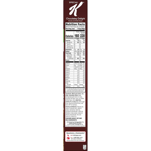 11 13.2oz (1 Special K Cold Breakfast Cereal, Vitamins and Minerals, Chocolatey Delight, Box Box)