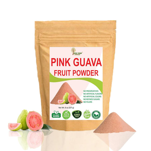 Indus Farms 100% Natural Pink Guava Fruit Powder, 8 oz, Nutritious Supplement for Baking and Juices