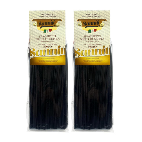 Sanniti Nero di Seppia Spaghetti, 500g | Premium Italian Squid Ink Pasta