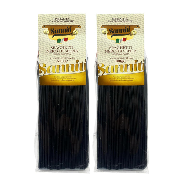 Sanniti Nero di Seppia Spaghetti, 500g | Premium Italian Squid Ink Pasta