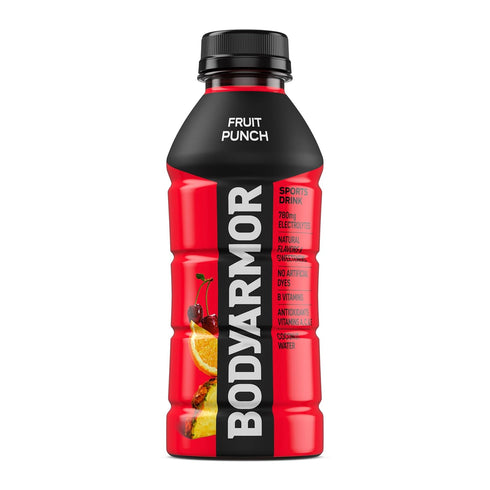 Potassium-Packed 16 Oz (Pack 12) BODYARMOR Sports Drink Sports Beverage, Fruit Punch, Coconut Water Hydration, Natural