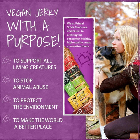 10 Packaging (24 Pack, 1 oz) Primal Spirit Vegan Jerky Classic Flavor Teriyaki, g. Plant Based Protein, Certified