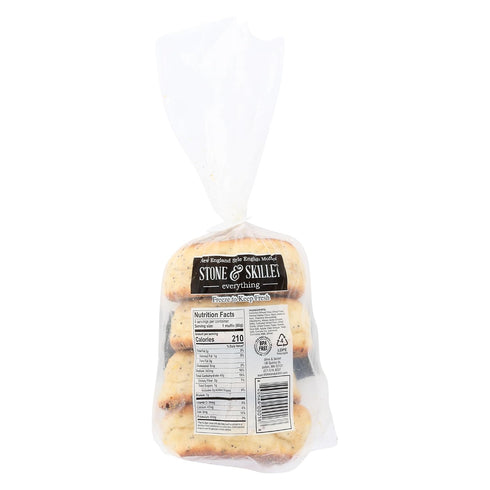 4 Count, 12 OZ STONE & SKILLET Everything English Muffins