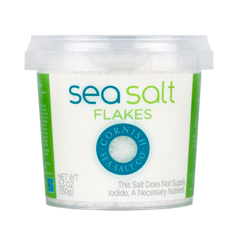 Cornish Sea Salt Flakes, Flaky Finishing Sea Salt for Cooking and Baking, Hand-Harvested in Cornwall, 5.3oz