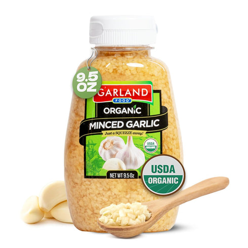 Garland Food Squeezable Organic Minced Garlic 9.5 oz Made in the USA