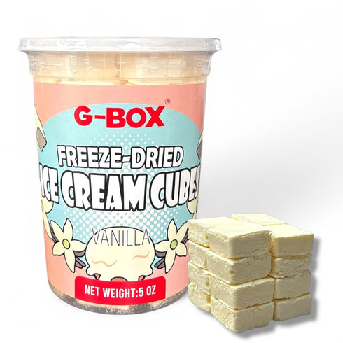G-BOX Freeze Dried Ice Cream Cubes, Vanilla Flavor, 5 oz| Freeze Dried