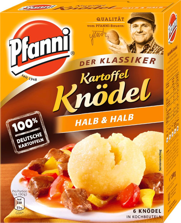 Pfanni Potato Dumplings half & half (Kartoffel Knoedel Halb & Halb) 200g
