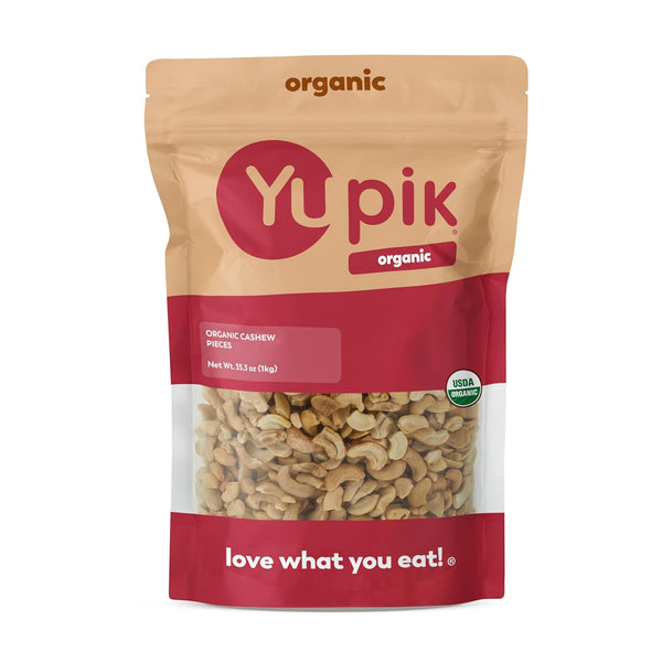 Yupik Organic Raw Cashew Pieces, 2.2 lb (35.2 oz), Gluten-Free, Kosher, Non-GMO,