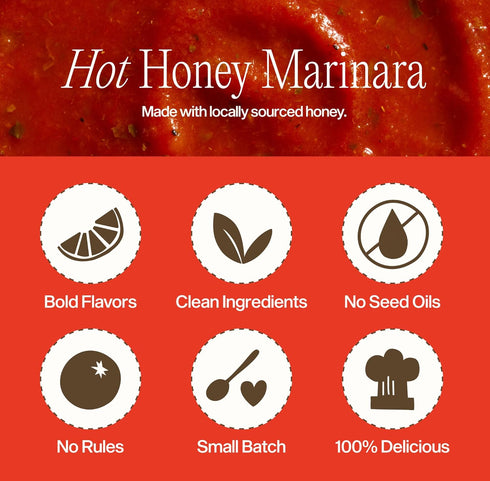 24 (25oz 4-Pack) Sauz Hot Honey Marinara Sauce | Clean Ingredients, No Seed Oils, Gluten-Free | Sweet & Spicy Tomato
