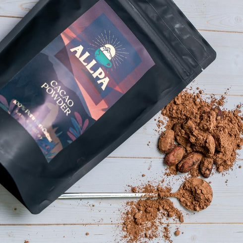 8 oz, 100% Allpa Peruvian Cacao Powder Pure Unsweetened Single Origin Cacao from San Martin, Peru, Non-Alkalized