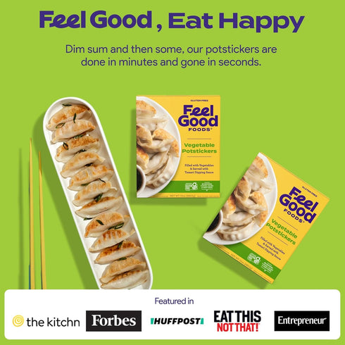 10oz Frozen Feel Good Foods Vegetable Potstickers Dumplings with Tamari Dipping Sauce, Gluten Free