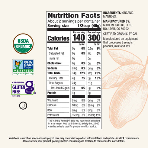 3oz (Pack 1), Packaging Made in Nature Organic Dried Mangoes, Non-GMO, Gluten Free, Unsulfured, Vegan Snack, of May