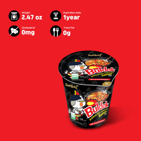 (Pack 6) Samyang Buldak Spicy Hot Chicken Stir-Fried Cup Noodles