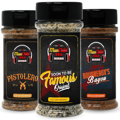 Manchild BBQ Rub Spices and Seasonings Gift Set | All Natural Texas