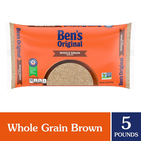 5 lb (Pack 2) BEN'S ORIGINAL Whole Grain Brown Rice, Bag