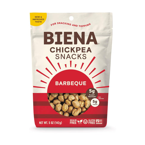 5 Pack BIENA Chickpea Snacks - Crunchy Roasted Chickpeas - High Fiber Vegan Protein Snacks for Adults and Kids - Ounce