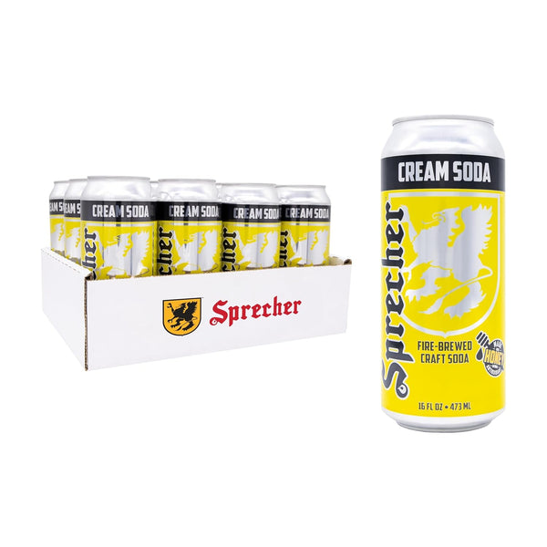 Sprecher Cream Soda in 16 fl oz Cans (12 Pack), Fire-Brewed with Real