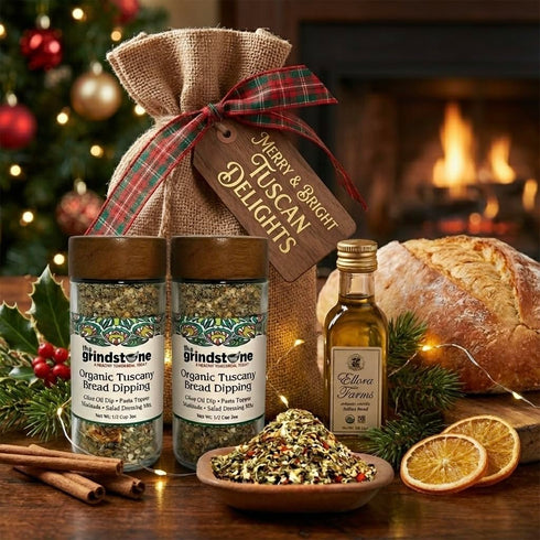 2 oz. Pack 2 The Grindstone, Organic Tuscany bread dipping mix, perfect seasoning spice with extra virgin olive oil
