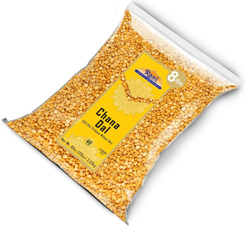 128oz (8lbs) 3.63kg Rani Chana Dal (Split Desi Chickpeas without skin) Bulk ~ All Natural | Gluten Friendly | NON-GMO |