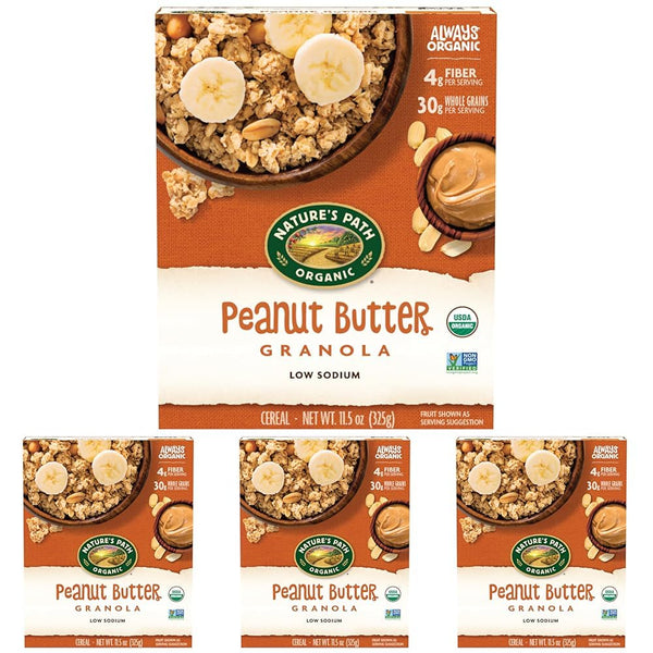 Nature's Path Organic Peanut Butter Granola, 11.5 oz (Pack of 4), Non-GMO