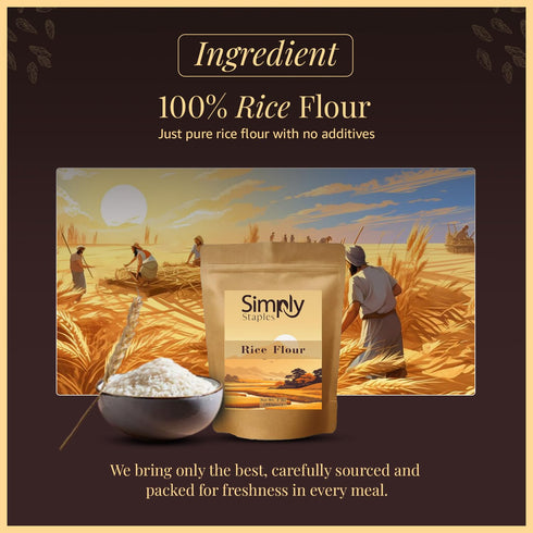 2 lb, Simply Staples White Rice Flour, Freshly Milled, Fine-Ground Gluten-Free Flour for Cooking, Baking & Thickening