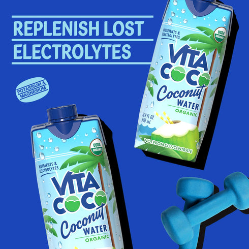 16.9 Oz (Pack 12) Vita Coco Coconut Water, Pure Organic | Refreshing Coconut Taste | Natural Electrolytes | Vital