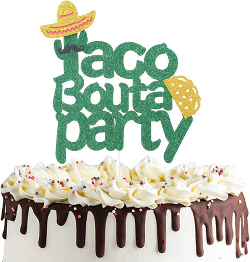 PANHUI Taco Bout A Party Cake Topper,Mexican Fiesta Theme Birthday Baby Shower Wedding