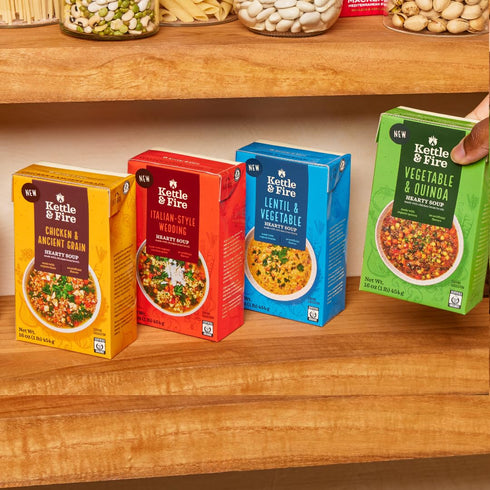 16 OZ KETTLE & FIRE Organic Lentil & Vegetable Hearty Soup