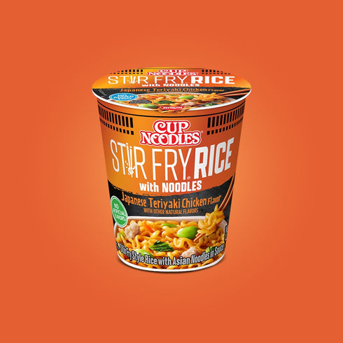 2.75 (Pack 6) Nissin Cup Noodles Stir Fry Rice with Noodles, Japanese Teriyaki Chicken, Ounce