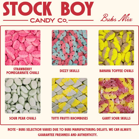 Blue Desert Market 1/2 Bubs Swedish Godis Candy, Pound Mix, Sweet and Sour, Swedish, Vegan, Stock Boy Candy Co.