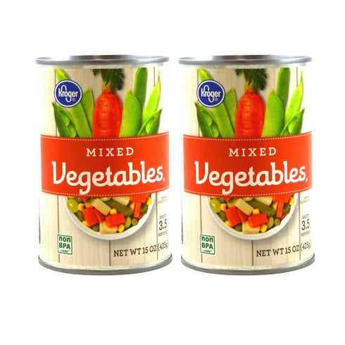 Generic Mixed Vegetables (15 oz, 2 Pack), CARROTS, POTATOES, CELERY, PEAS GREEN BEANS,