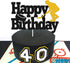 Hockey Cake Topper with Player Figurines - Happy Birthday Decor for Kids, Boys, Girls, Ice Hockey Party Supplies